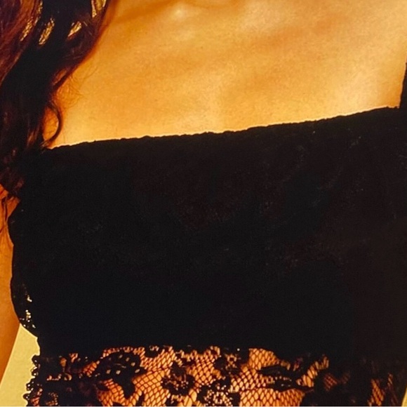 NWT Pacsun Beverly and Beck Black Lace Crop Top, size M square neck Y2K boho - Picture 3 of 16